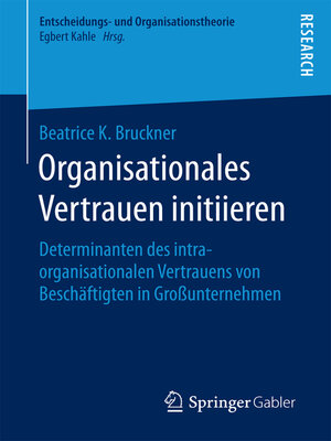cover image of Organisationales Vertrauen initiieren